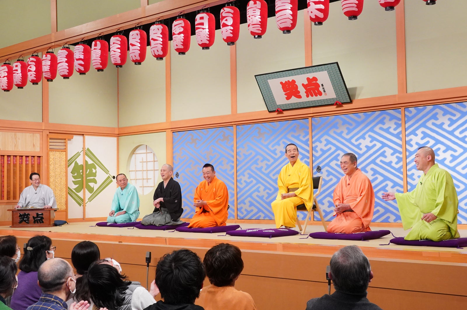 （左から）春風亭昇太、三遊亭小遊三、林家木久扇、春風亭一之輔、林家たい平、林家木久扇、三遊亭好楽、桂宮治 （C）日本テレビ