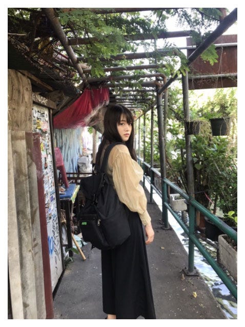 イメチェン前の山崎怜奈/山崎怜奈オフィシャルブログより