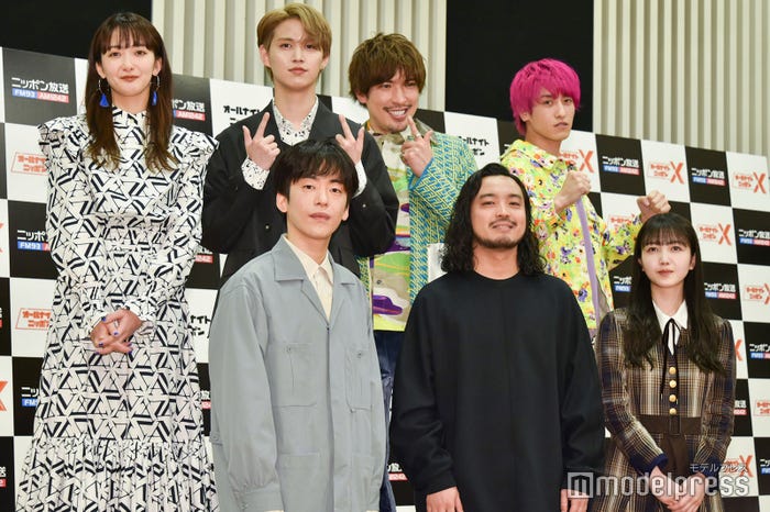 (上段左から)長屋晴子、白岩瑠姫、兼近大樹、りんたろー。/(下段左から)DJ松永、R-指定、久保史緒里(乃木坂46)『オールナイトニッポン』『オールナイトニッポンX』新パーソナリティ発表会見(C)モデルプレス