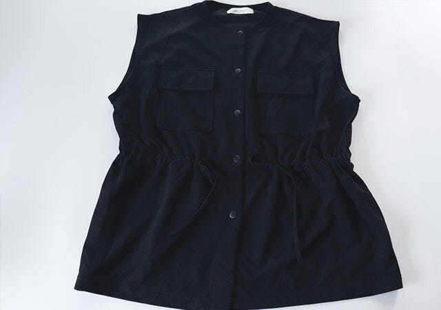 しまむら 黒トップス しまむら 黒トップス ジレ