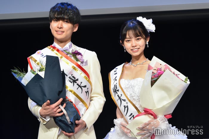 「ミスター東大2024」グランプリ・多橋夏樹さん、「ミス東大2024」グランプリ・松藤百香さん(C)モデルプレス