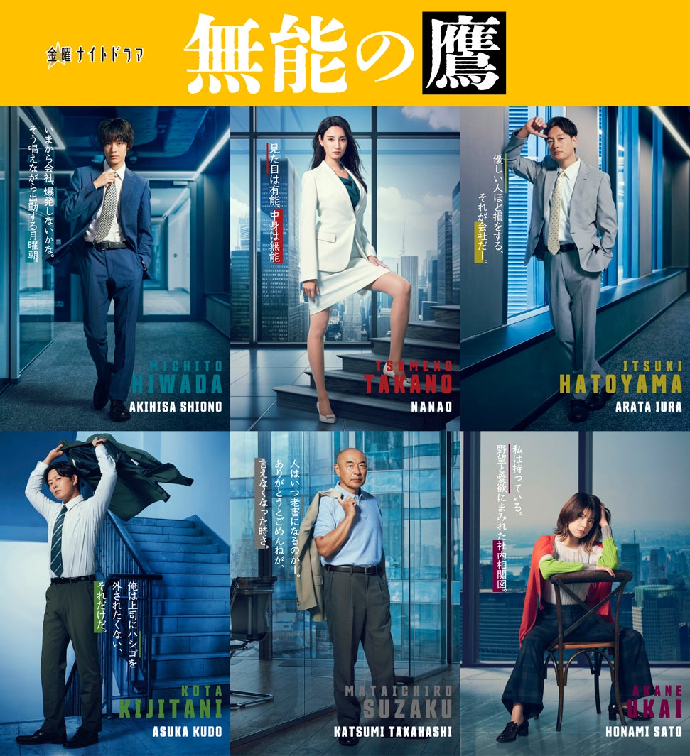 菜々緒主演「無能の鷹」塩野瑛久・井浦新ら共演キャスト解禁 初回放送日も決定