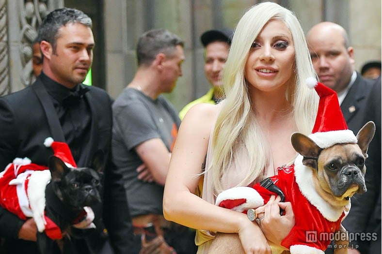 レディー・ガガ、キュート過ぎるサンタと登場
