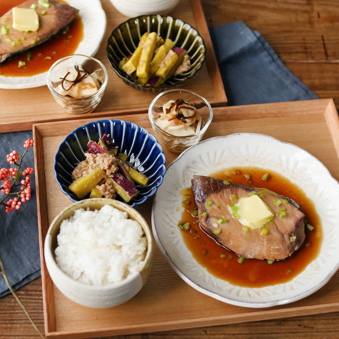 【30分で毎日定食】レンジで簡単!ぶりのバター照り焼き定食