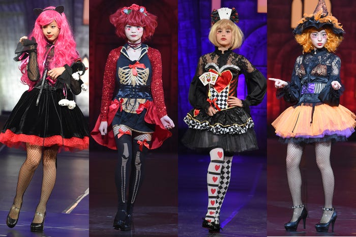 人気ティーンモデルが大人顔負けの“ハロウィンランウェイ”(左から)糸瀬七葉、新谷ゆづみ、藤本林花美愛、川床明日香(C)ジャック・オー・ランド