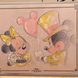 完成したミッキーマウス＆ミニーマウスの絵／「ディズニードローイングクラス」