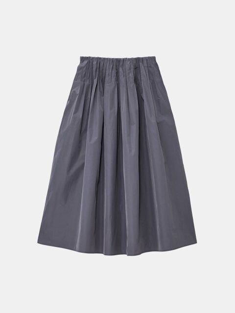 2025plst冬値下げタフタピンタックボリュームスカート