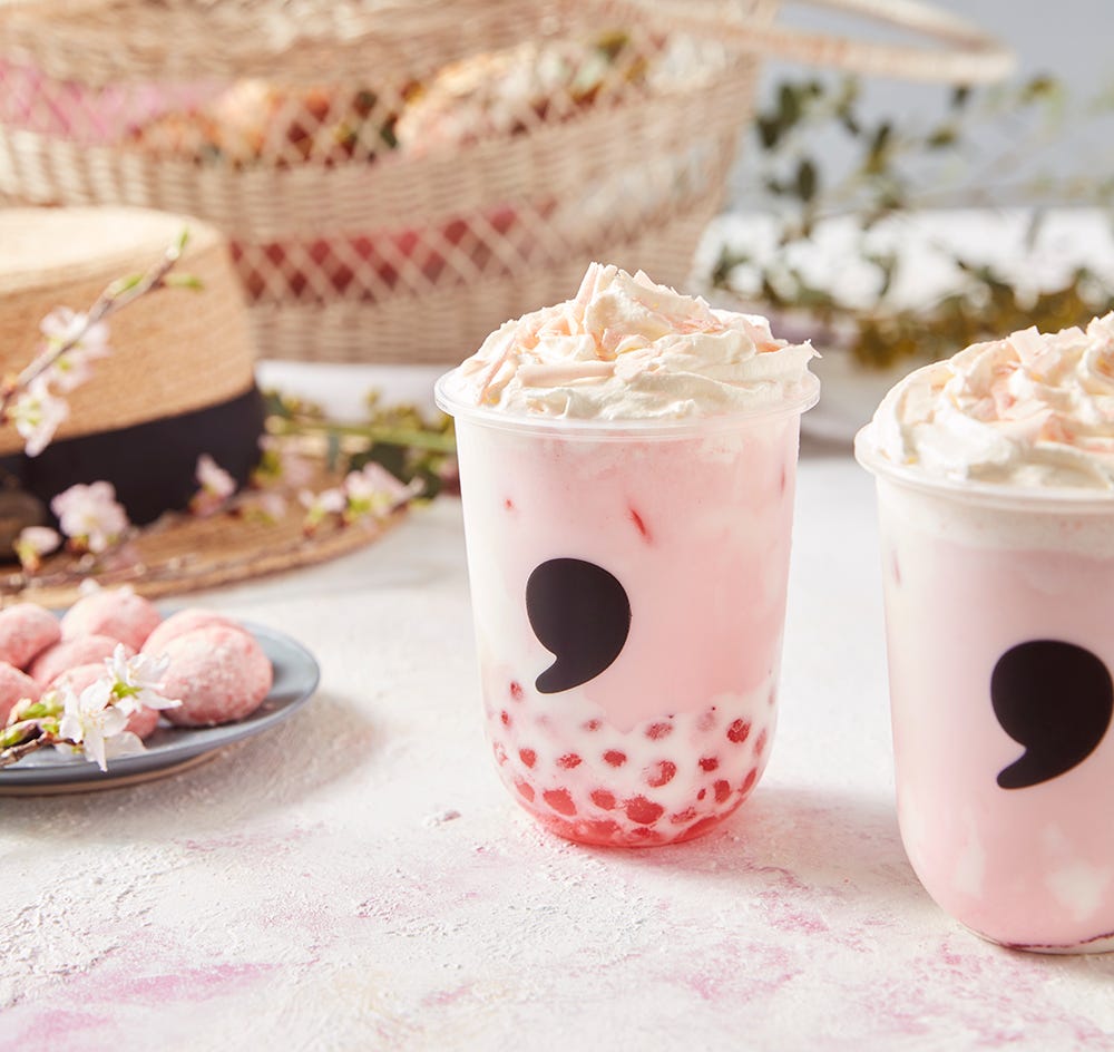 コンマティー「comma さくらラテ」ピンク色の桜香る春限定ラテ