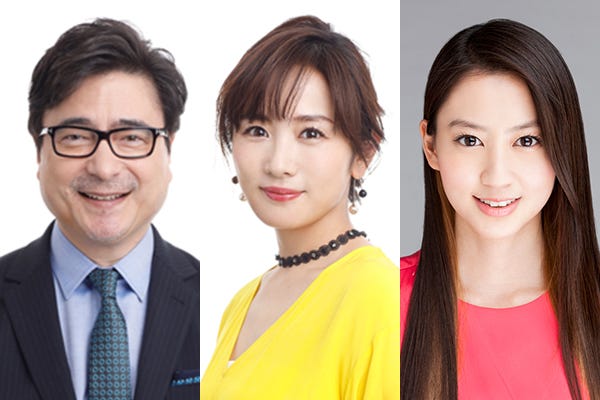 (左から)ジョン・カビラ、高島彩、河北麻友子(提供写真)