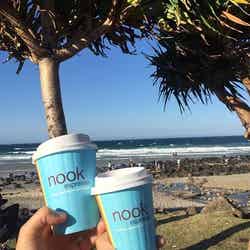 美味しいコーヒーをテイクアウトで飲める「Nook Espresso」(参加者撮影)