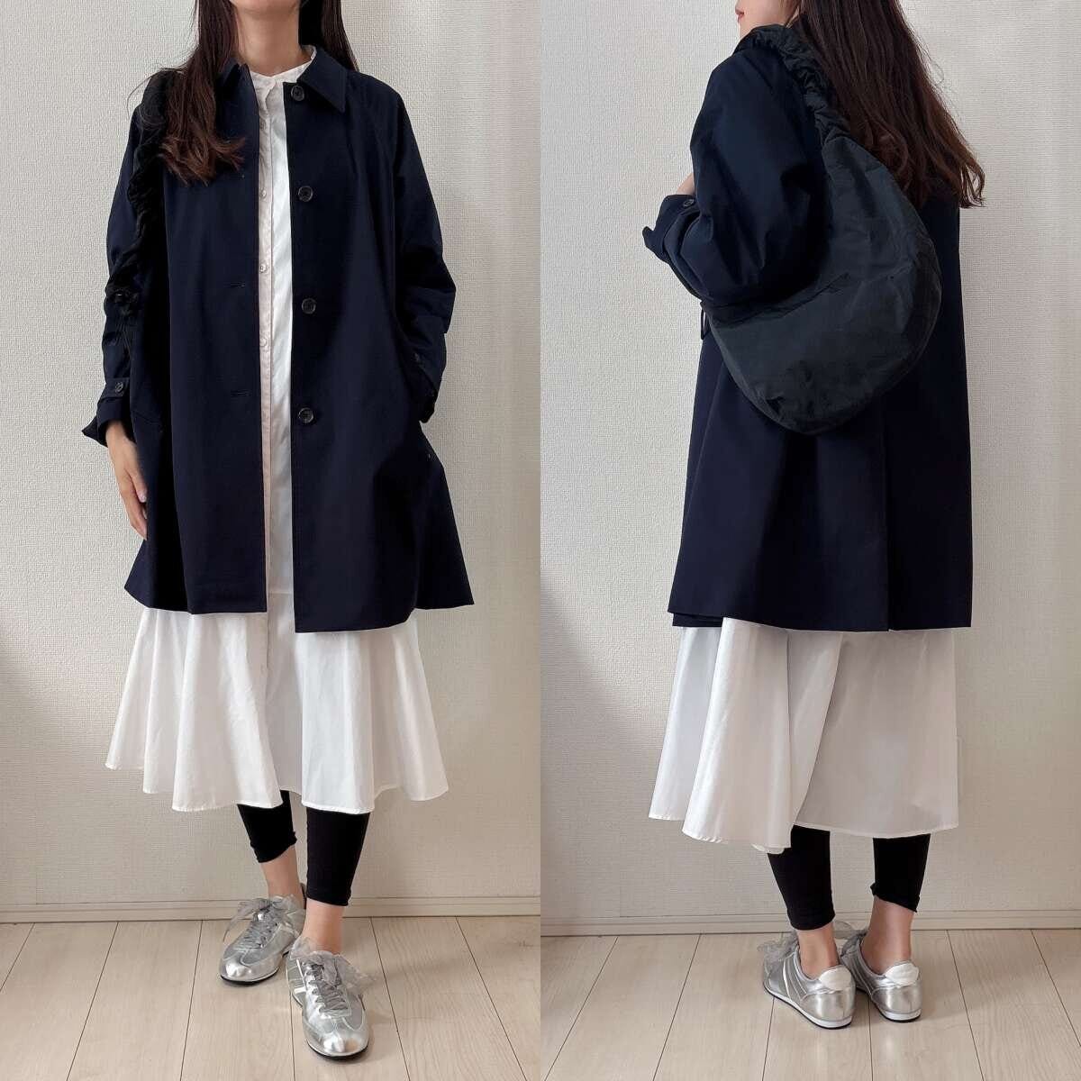 GUバルマカーンAラインハーフコート GUバルマカーンAラインハーフコート シャツワンピコーデ