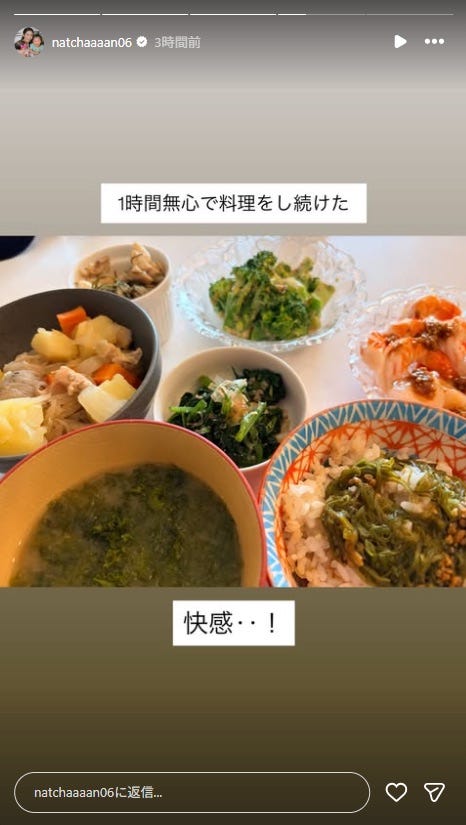 江藤菜摘Instagramストーリーズより