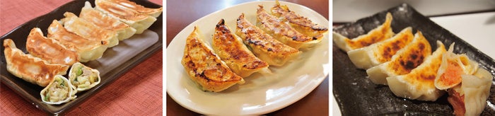 左から宇都宮餃子館、宇都宮餃子専門店 悟空、博多餃子舎 603／画像提供：AATJ 株式会社
