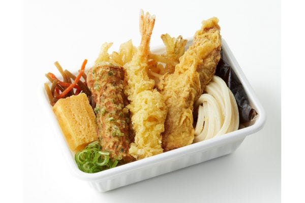 かしわとえび天のうどん弁当