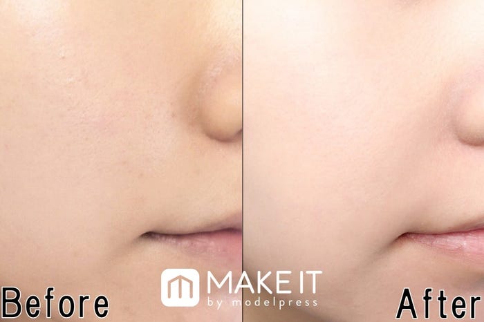 Before:素肌 After:マキアージュ/ドラマティックパウダリー UV/オークル10 使用 (C)メイクイット