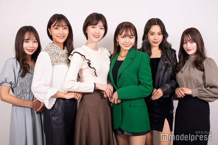 「ミス青山」ファイナリスト/左から吉國唯さん、渡邊絵里香さん、竹田そふ綾さん、鈴木里奈さん、井上奈欧美さん、金城愛珠さん(C)モデルプレス
