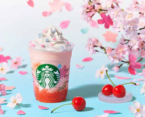 スタバ「さくら さくらんぼ フラペチーノ」さくらんぼの果肉感×ストロベリー風味の隠し味