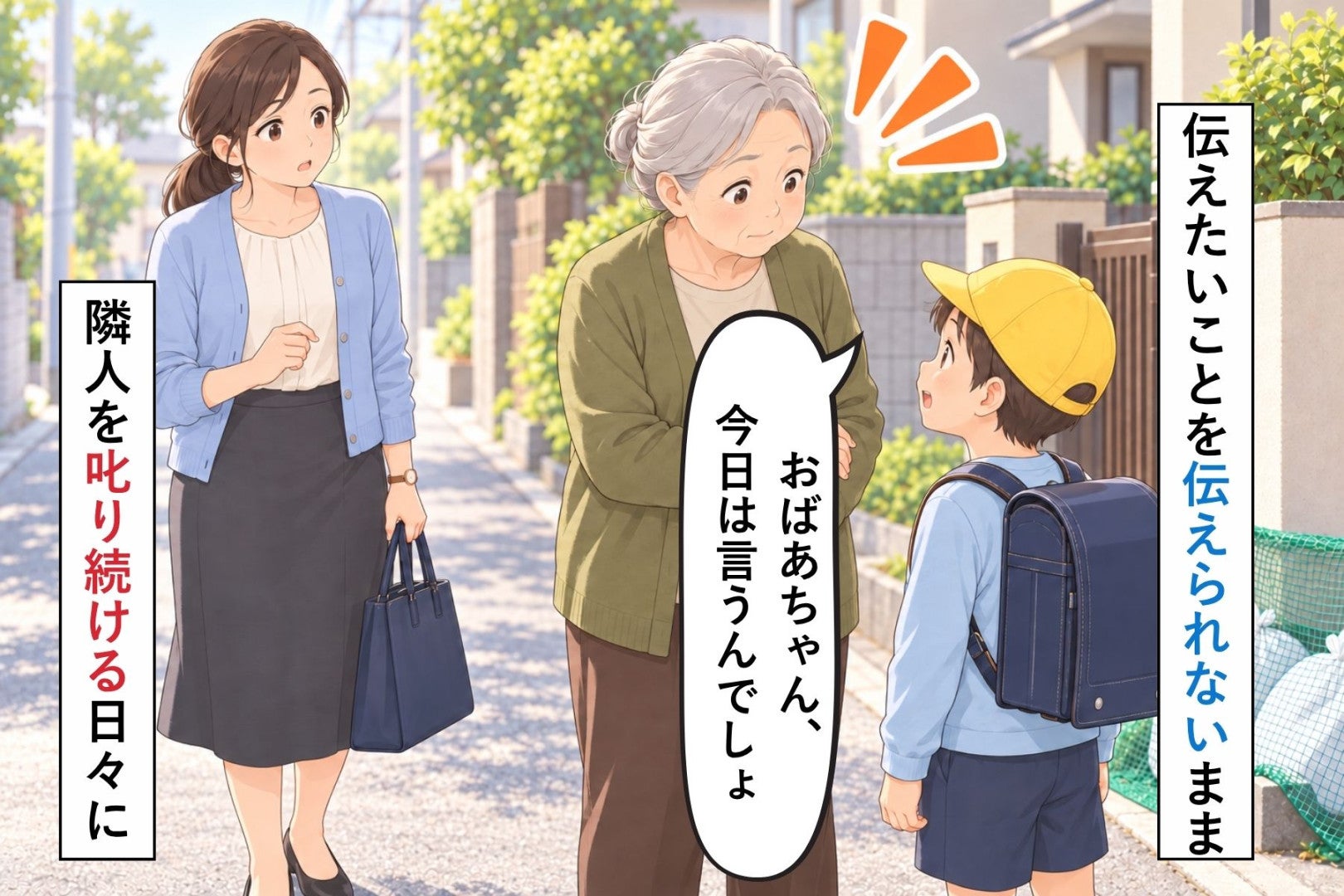隣の人をゴミ捨て場で叱り続けた私→孫に「今日は言うんでしょ」と言われて、本当に伝えたかったこと