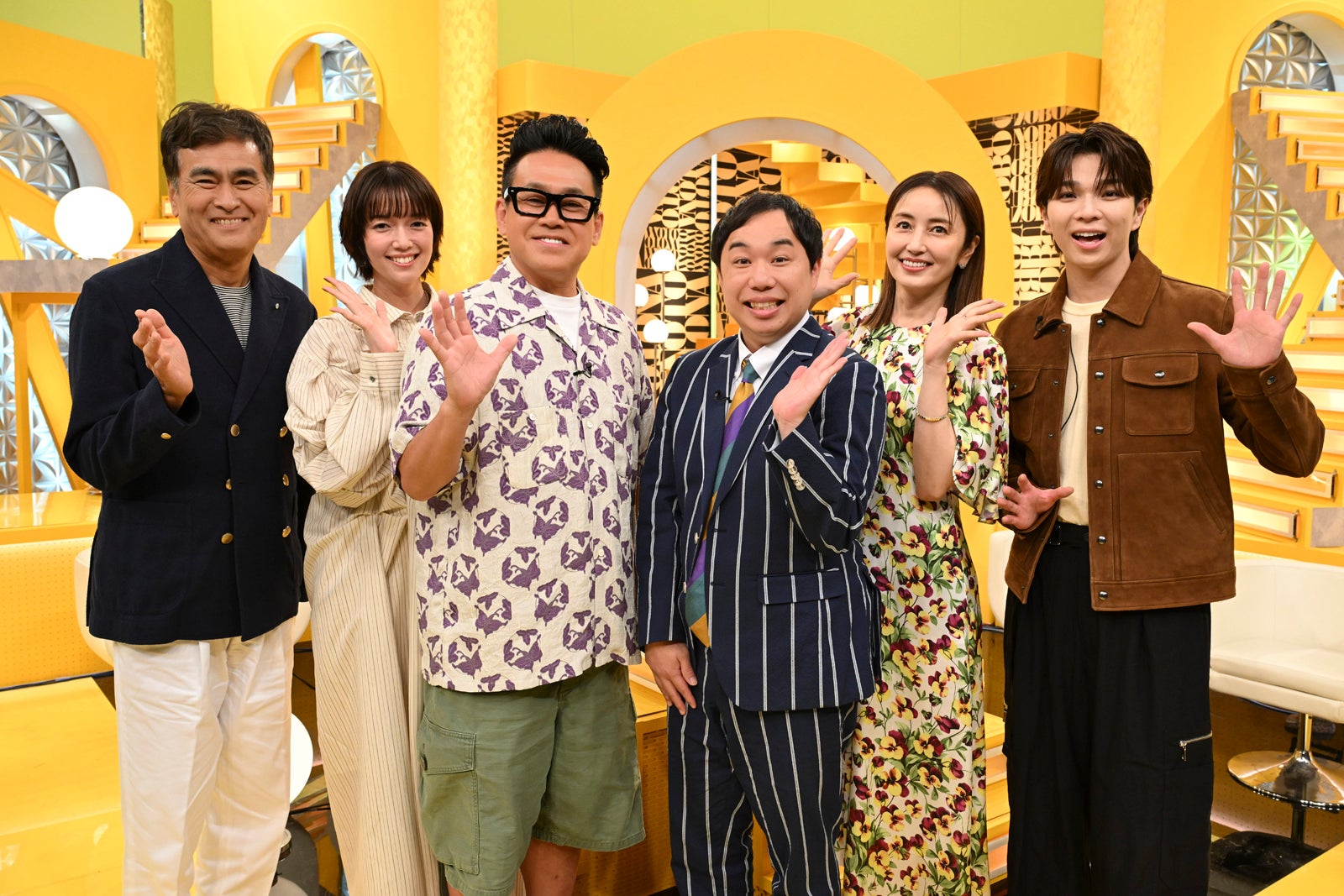 石原良純、佐藤栞、宮川大輔、せいや、矢田亜希子、塩崎太智（C）読売テレビ
