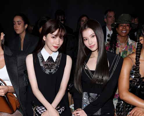 永野芽郁&TWICEサナ、2ショット公開「プラダ」コレクション鑑賞