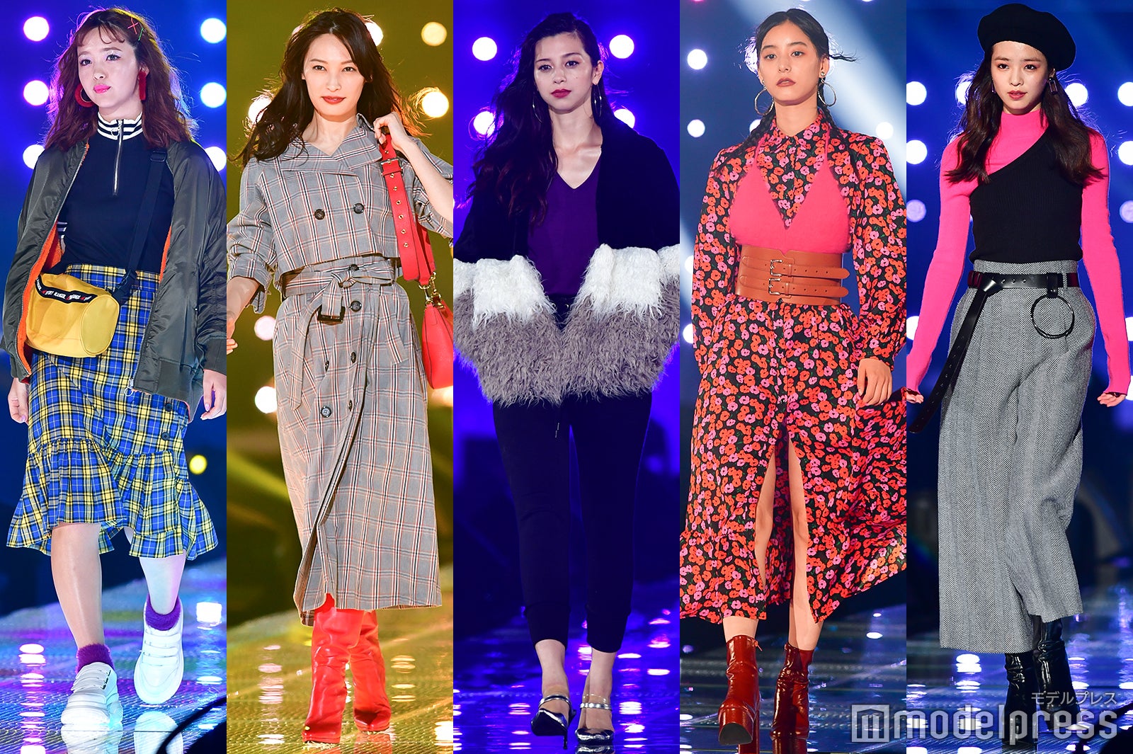 （左から）藤田ニコル、大政絢、中条あやみ、新木優子、横田真悠 （C）モデルプレス