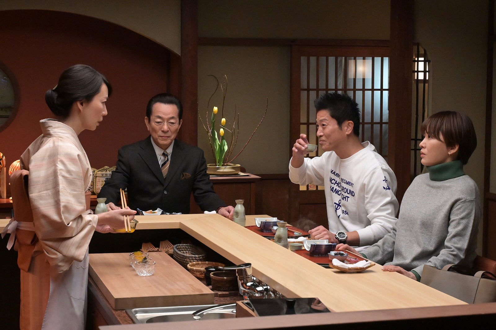 森口瑤子、水谷豊、寺脇康文、鈴木砂羽「相棒season22」第13話より（C）テレビ朝日