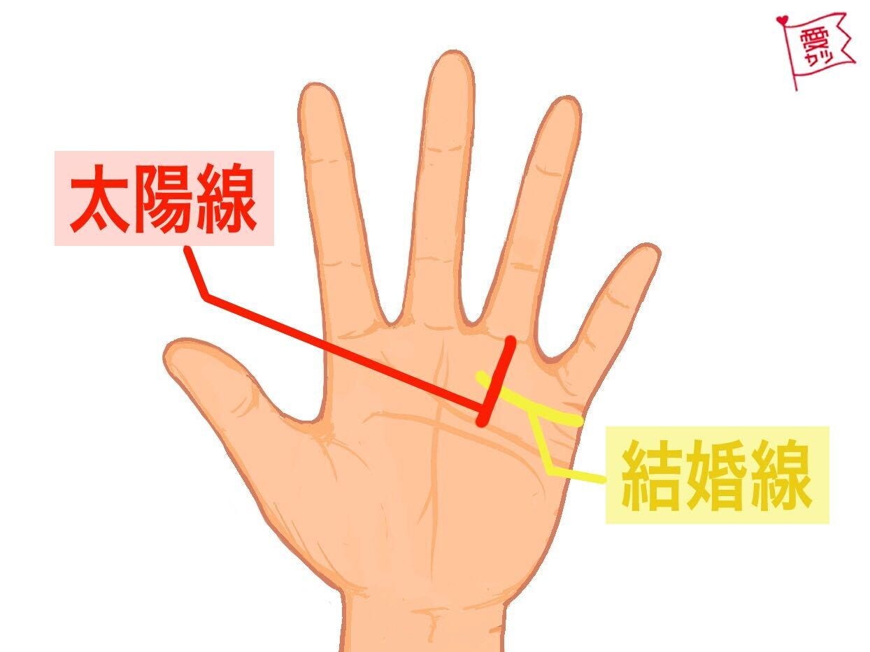 太陽線の上部に「✽印」がある