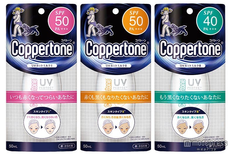 肌タイプ別に紫外線予防「コパトーン」