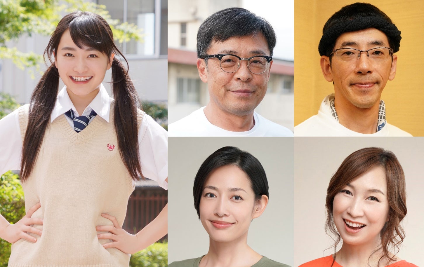 左から時計回りに：福田愛依、光石研、野間口徹、森口博子、原沙知絵（C）FBS福岡放送