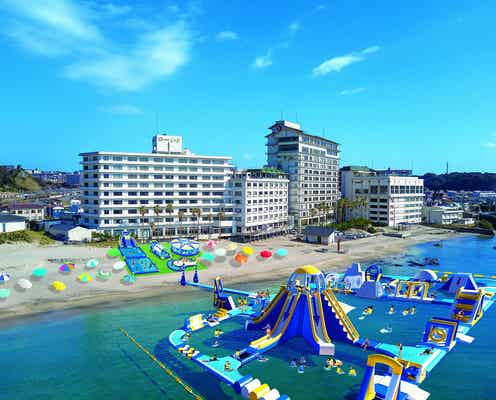 日本最大級「勝浦ウォーターアイランド」が勝浦中央海水浴場に誕生 アトラクションは25種類以上