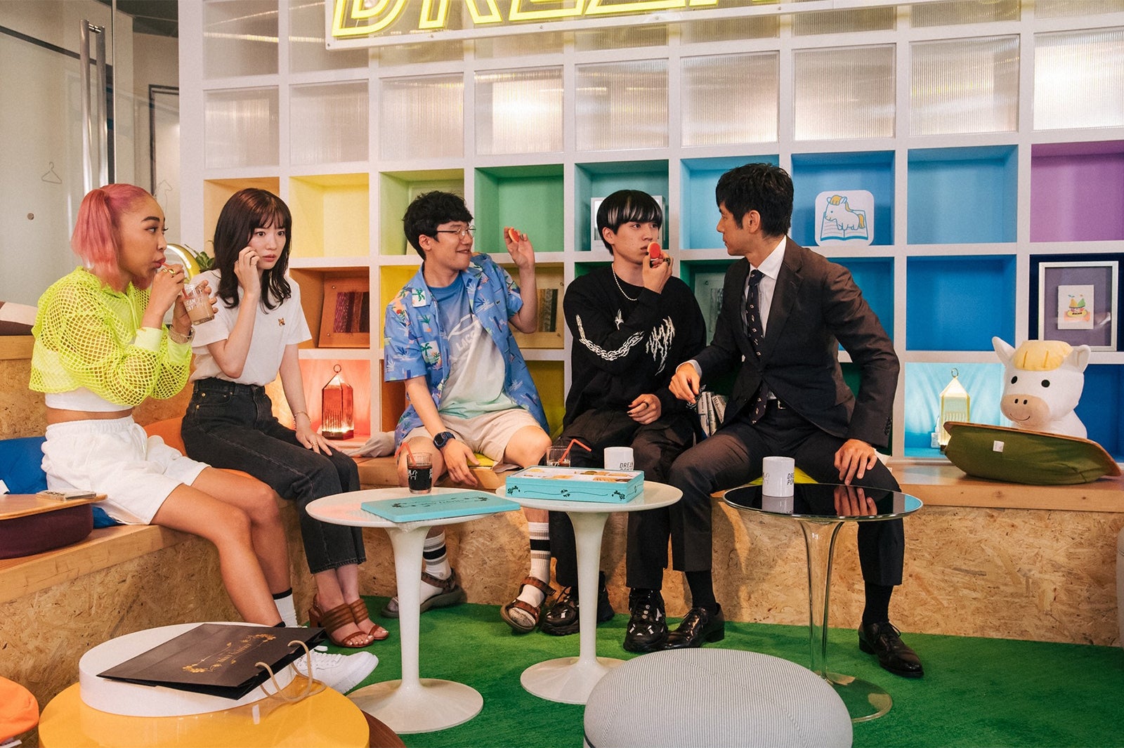 青山テルマ、永野芽郁、前原滉、坂東龍汰、西島秀俊／「ユニコーンに乗って」第4話より（C）TBS