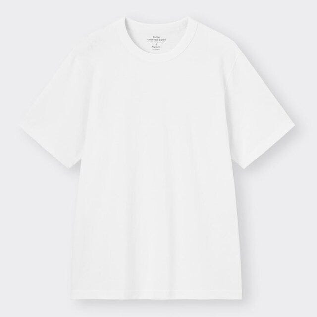 GU デニムジャケット×ミニスカート 韓国っぽコーデ EccO イラスト GUコットンクルーネックT