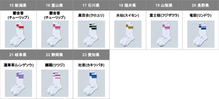 47都道府県別ラインソックス/提供画像