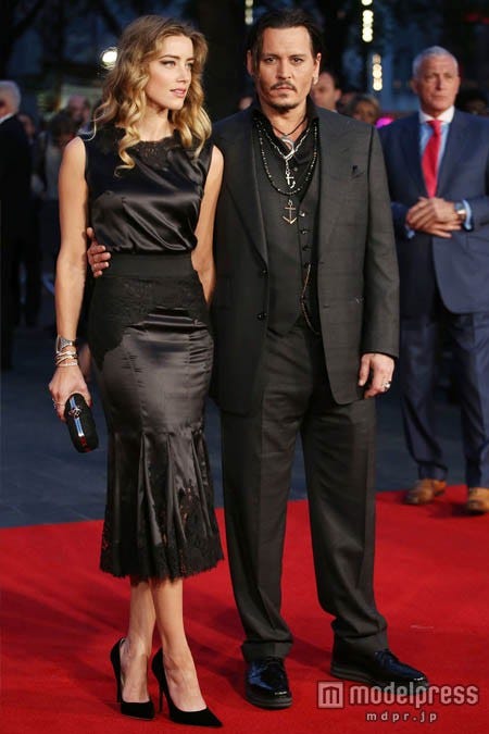 ロンドン映画祭でのジョニー・デップと妻アンバー・ハード。【モデルプレス】WENN.com／Zeta Image