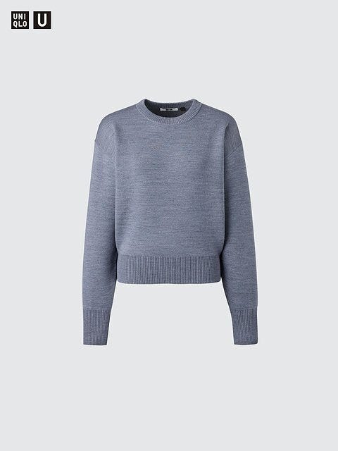 ユニクロのダブルフェイスクルーネックセーター