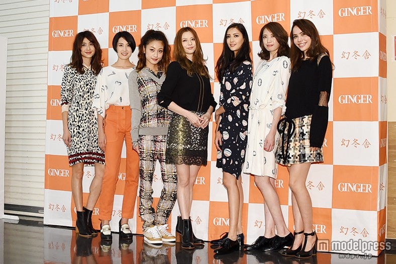 左から：絵美里、LIZA、西山茉希、香里奈、菜々緒、宮田聡子、伊藤ニーナ
