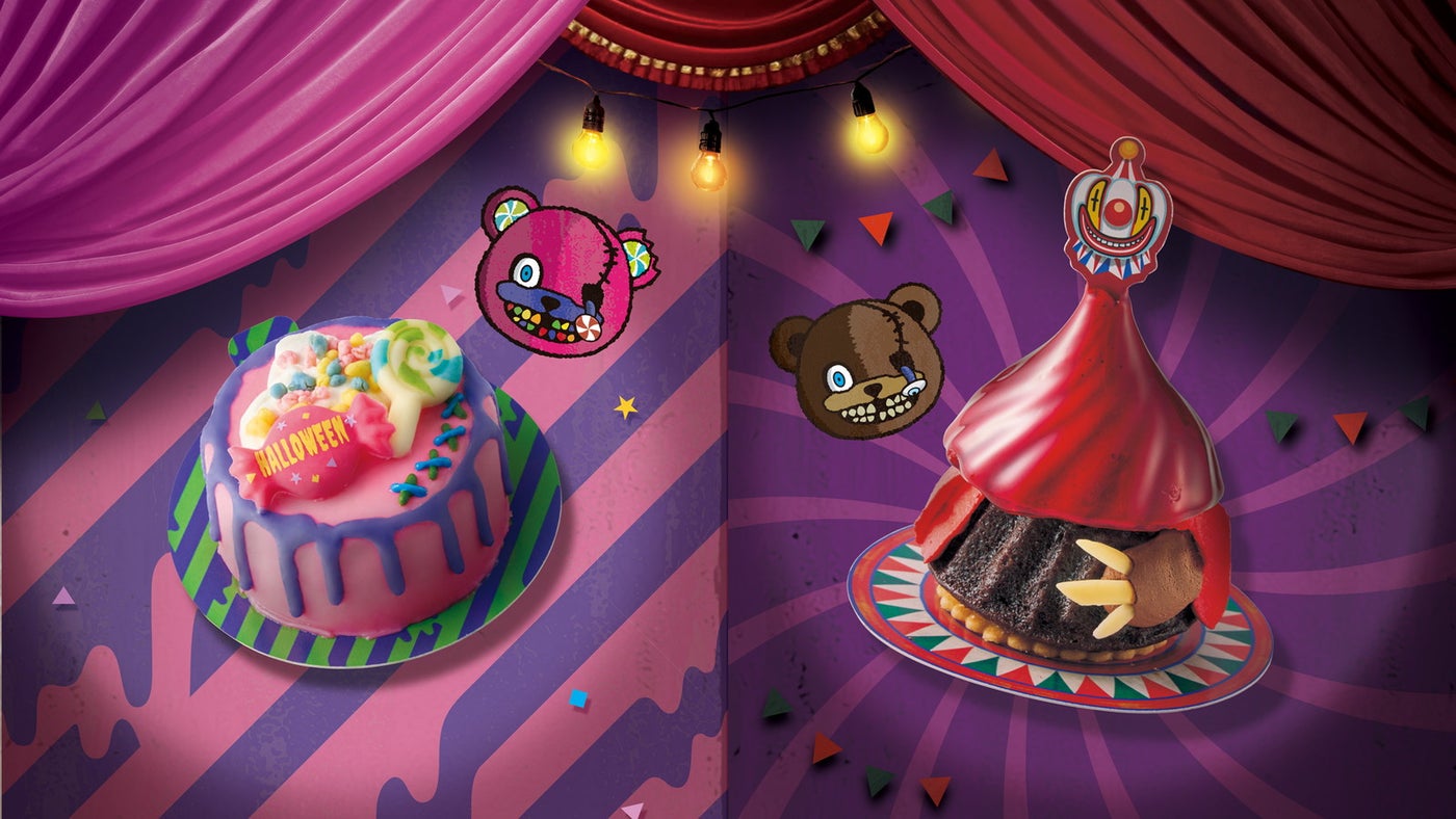 『ハミクマキャンディ・ケーキ ～ストロベリー～』『ハミクマ・サイコサーカス・ケーキ ～ビターチョコ～』／画像提供：ユニバーサル・スタジオ・ジャパン