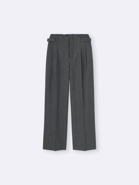 ヘリンボーンハイウエストパンツ 2025gu秋ヘリンボーンハイウエストパンツ