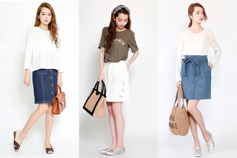 ガーリーカジュアルの座をゲット！「デニムスカート」で旬な着回しを叶える