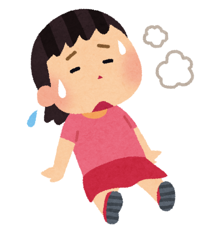 疲れている子供のイラスト(女の子)