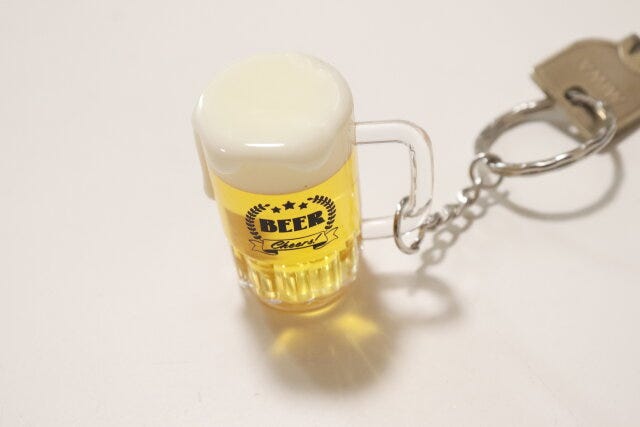キーホルダー（ビール）　使用例