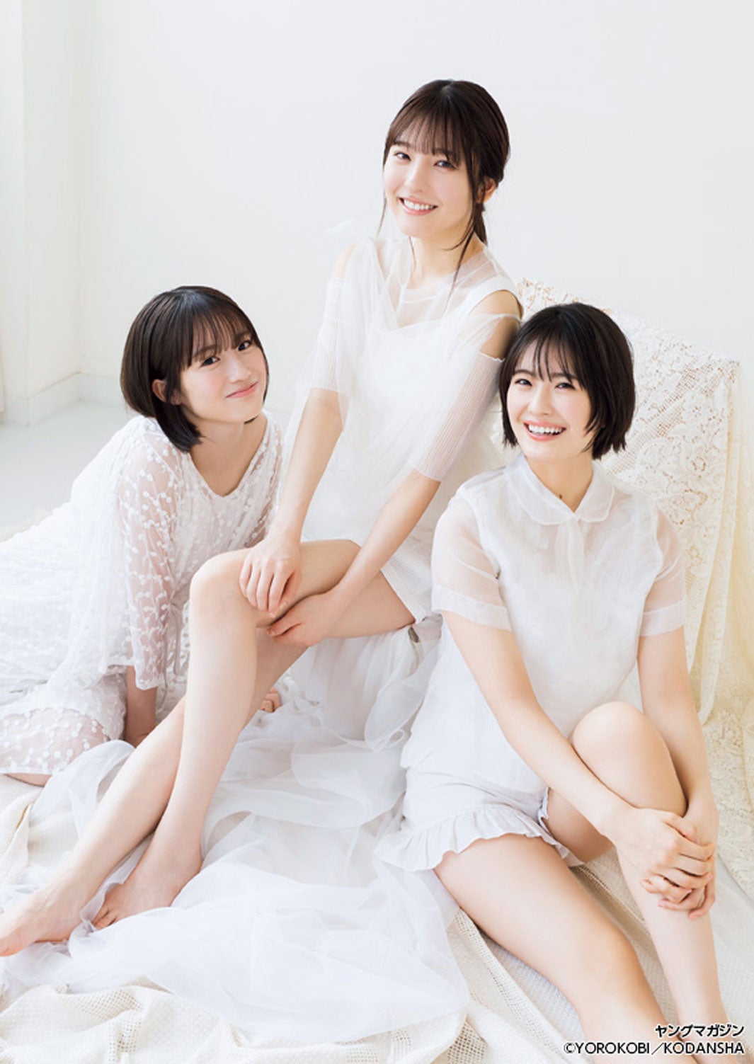 乃木坂46掛橋沙耶香・早川聖来・清宮レイ、純白衣装で弾けるような美しい輝き放つ