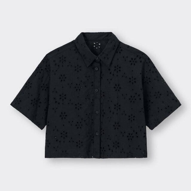 GU　トップス　クロップドシャツ