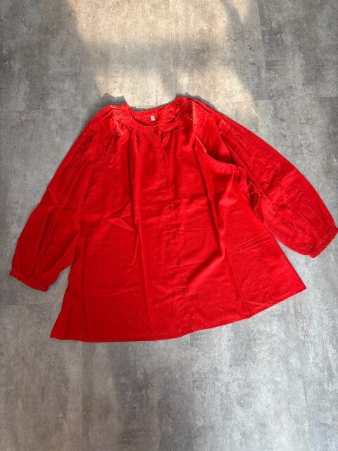 coca　ビッグガーゼシャツ　Red
