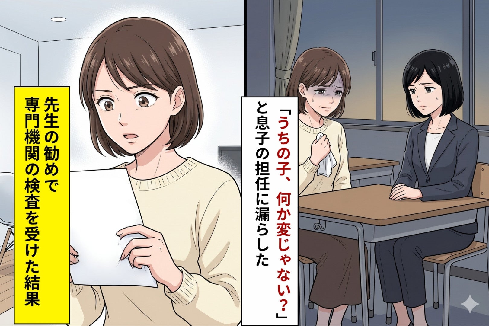「うちの子、何か変じゃない？」と担任に打ち明けた放課後。検査結果が出た日に、私はあの言葉を悔やんだ