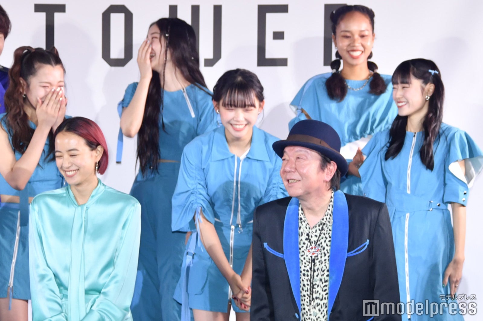 東急歌舞伎町タワー前日セレモニーの模様（1段目左から）石橋静河、古田新太（2段目左から）MAYU、ミカ、アサヒ（3段目左から）結海、miyou（C）モデルプレス