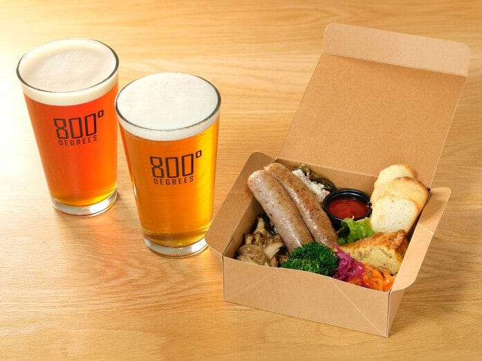 神奈川クラフトビール2杯（1パイント×2）＋神奈川FOOD BOXセット（税込3000円）（画像提供：STABLES）