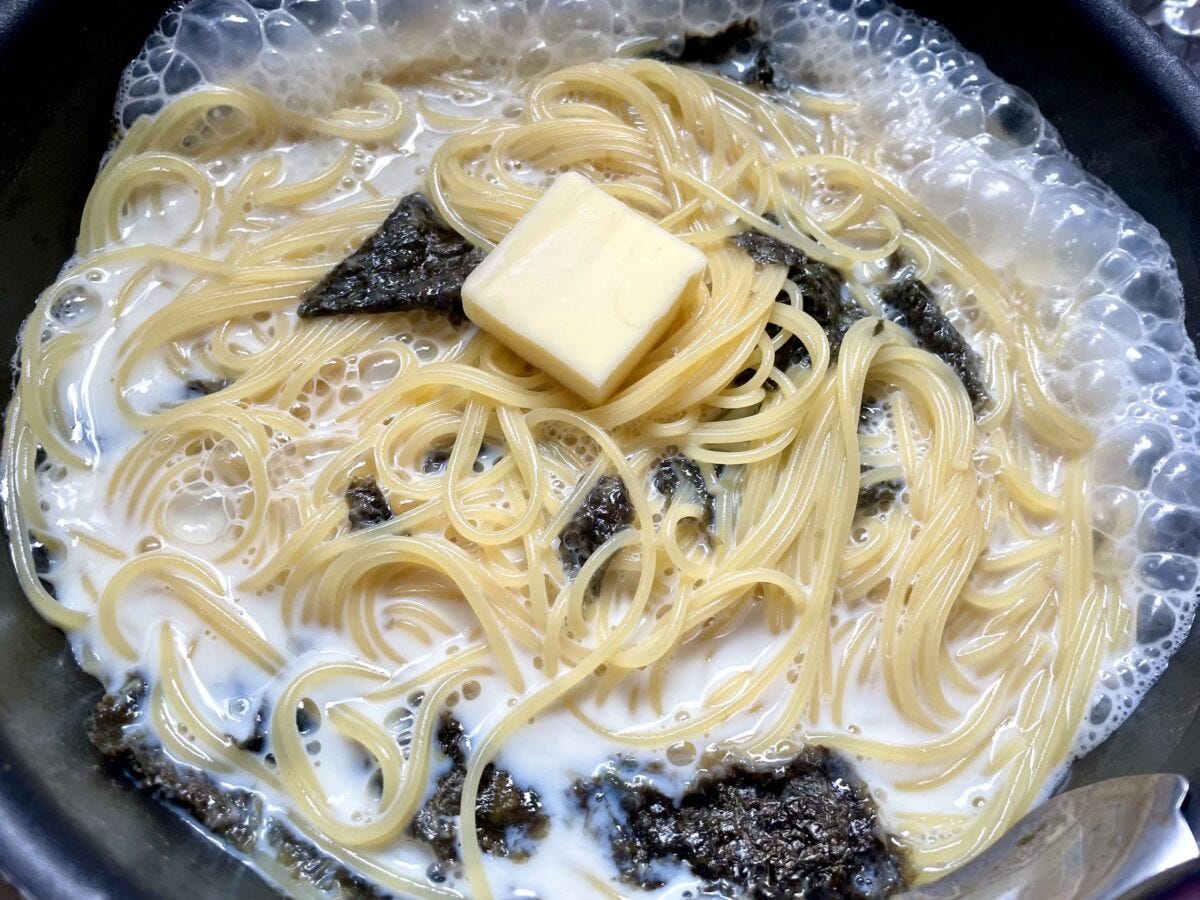 納豆クリームパスタ