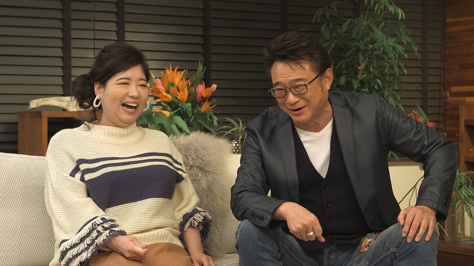 スタジオの様子／馬場園梓、船越英一郎「TERRACE HOUSE TOKYO 2019-2020」31st WEEK（C）フジテレビ／イースト・エンタテインメント