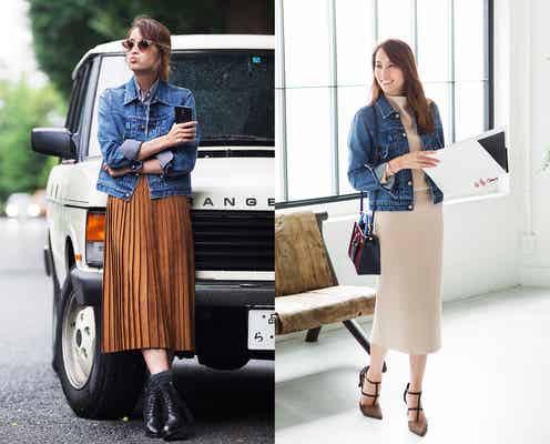 ロングスカート&デニムジャケットの組み合わせが最高にイイ!